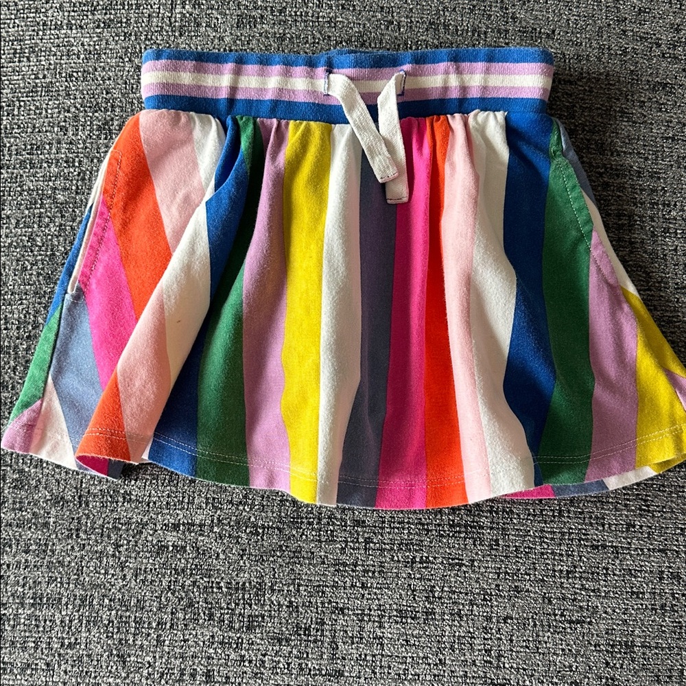 Boden Girls' Multicolor Striped Skort with Drawstring Waist